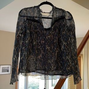 See by Chloe floral cotton peasant blouse